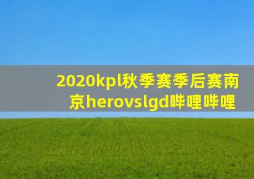 2020kpl秋季赛季后赛南京herovslgd哔哩哔哩