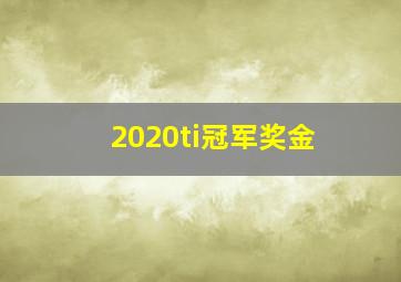 2020ti冠军奖金