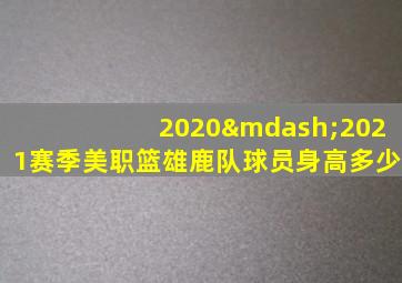 2020—2021赛季美职篮雄鹿队球员身高多少