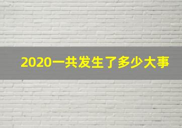 2020一共发生了多少大事