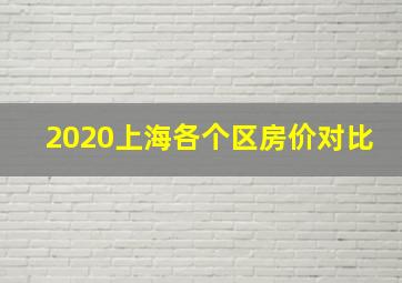 2020上海各个区房价对比