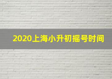 2020上海小升初摇号时间