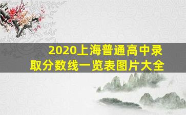 2020上海普通高中录取分数线一览表图片大全