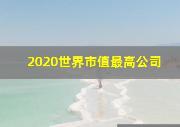 2020世界市值最高公司