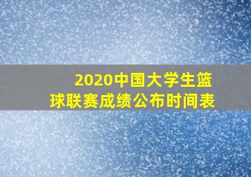 2020中国大学生篮球联赛成绩公布时间表