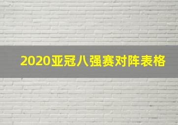 2020亚冠八强赛对阵表格