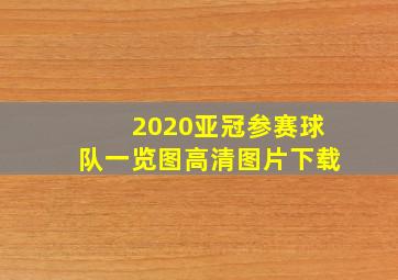 2020亚冠参赛球队一览图高清图片下载