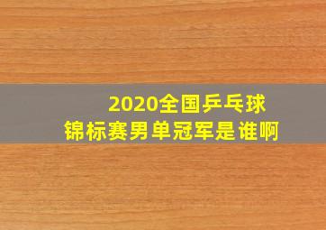 2020全国乒乓球锦标赛男单冠军是谁啊