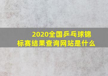 2020全国乒乓球锦标赛结果查询网站是什么