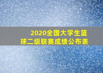 2020全国大学生篮球二级联赛成绩公布表