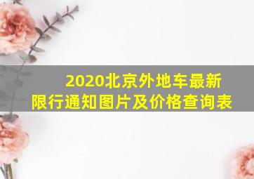 2020北京外地车最新限行通知图片及价格查询表