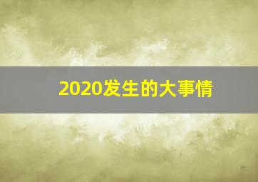 2020发生的大事情