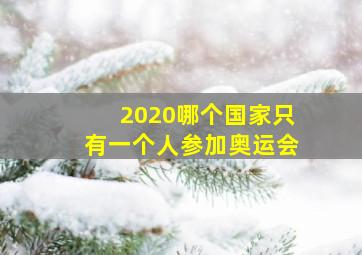 2020哪个国家只有一个人参加奥运会