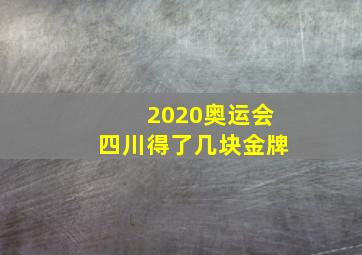 2020奥运会四川得了几块金牌