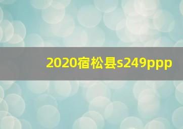 2020宿松县s249ppp