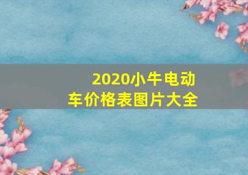 2020小牛电动车价格表图片大全