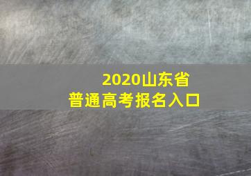 2020山东省普通高考报名入口