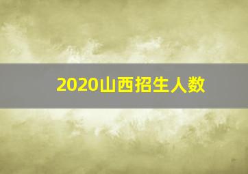 2020山西招生人数