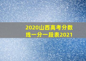 2020山西高考分数线一分一段表2021