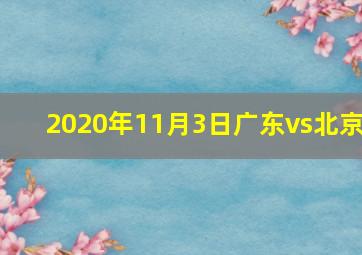 2020年11月3日广东vs北京