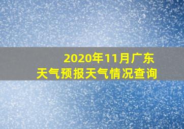 2020年11月广东天气预报天气情况查询