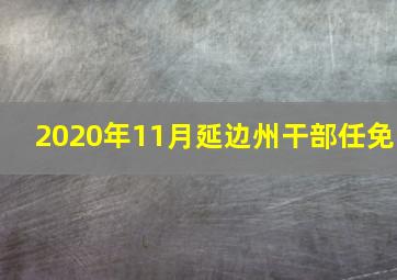 2020年11月延边州干部任免