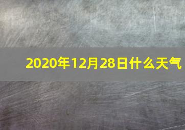 2020年12月28日什么天气