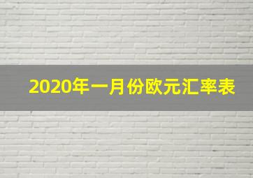 2020年一月份欧元汇率表