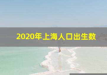 2020年上海人口出生数