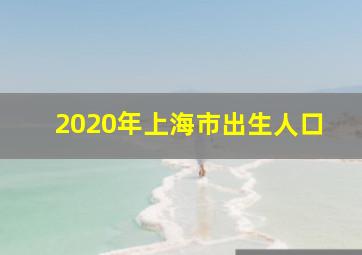 2020年上海市出生人口