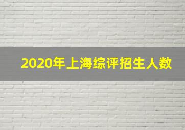 2020年上海综评招生人数