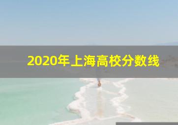 2020年上海高校分数线