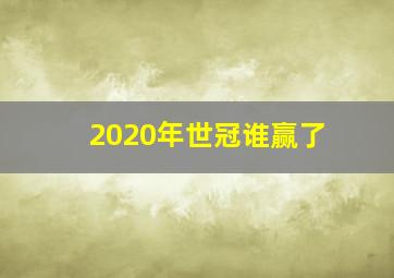 2020年世冠谁赢了