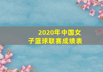 2020年中国女子篮球联赛成绩表