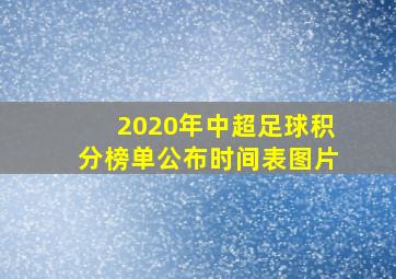 2020年中超足球积分榜单公布时间表图片