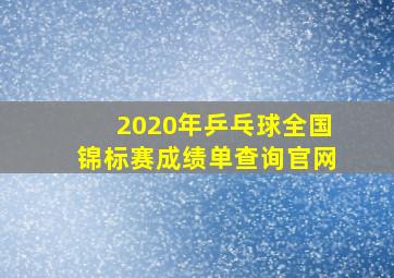 2020年乒乓球全国锦标赛成绩单查询官网