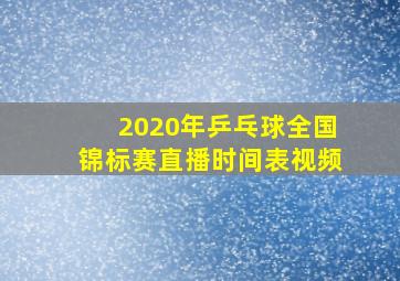 2020年乒乓球全国锦标赛直播时间表视频