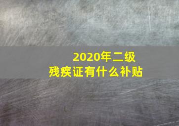 2020年二级残疾证有什么补贴