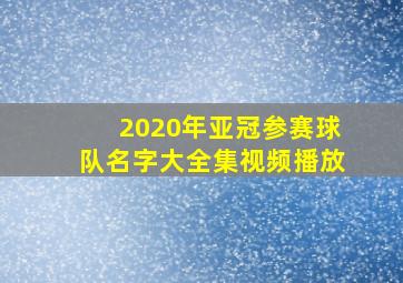 2020年亚冠参赛球队名字大全集视频播放