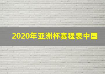 2020年亚洲杯赛程表中国