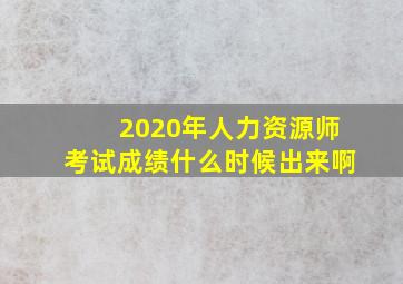 2020年人力资源师考试成绩什么时候出来啊