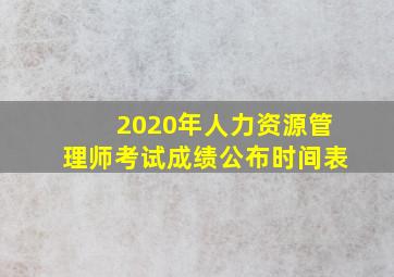 2020年人力资源管理师考试成绩公布时间表