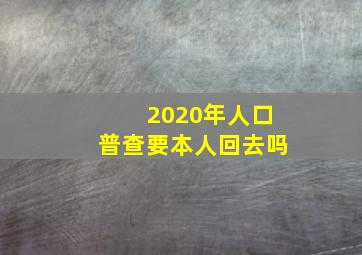 2020年人口普查要本人回去吗