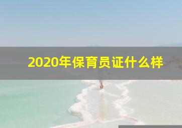 2020年保育员证什么样