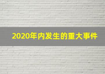 2020年内发生的重大事件