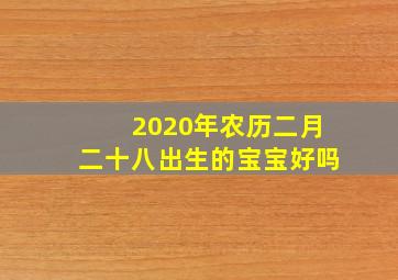 2020年农历二月二十八出生的宝宝好吗