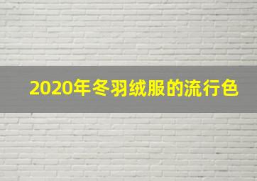 2020年冬羽绒服的流行色