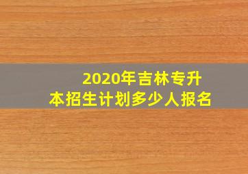 2020年吉林专升本招生计划多少人报名