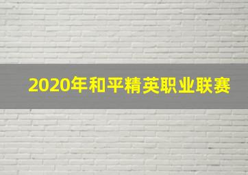 2020年和平精英职业联赛