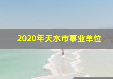 2020年天水市事业单位